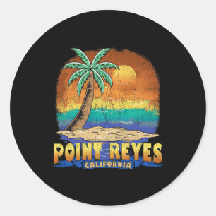 Point Reyes California Vintage Distressed Souvenir Classic Round Sticker