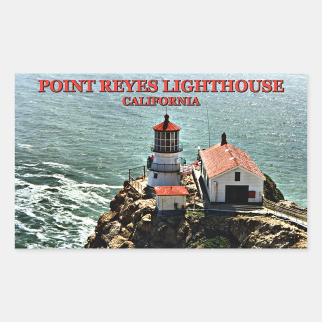 Point Reyes Lighthouse, California Rectangular Sticker (Front)