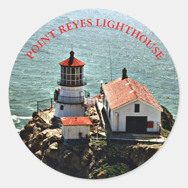 Point Reyes Lighthouse, California Round Sticker (Front)