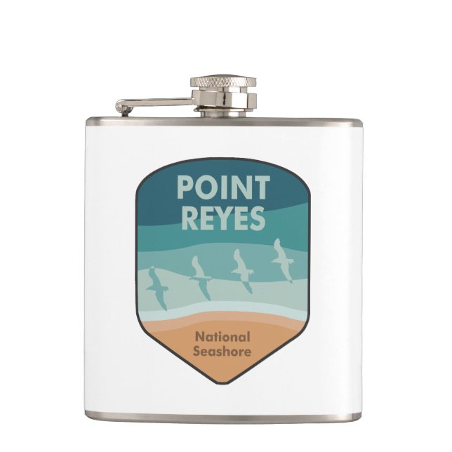 Point Reyes National Seashore California Seagulls Hip Flask (Front)