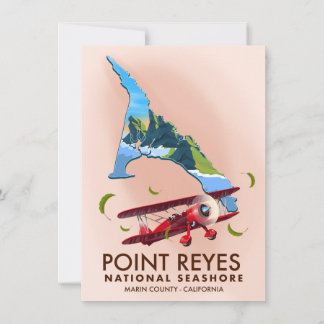 point reyes national seashore travel poster. invitation