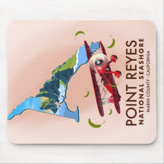 point reyes national seashore travel poster. mouse mat