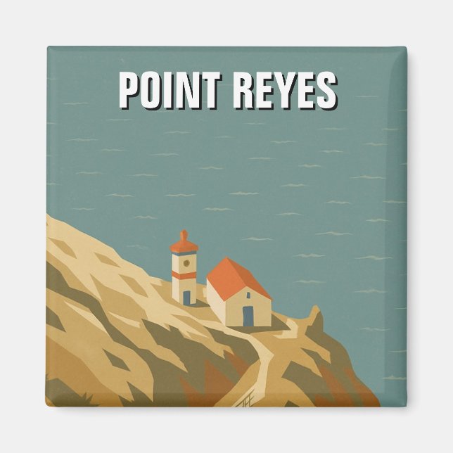 Point Reyes National Seashore Travel Vintage Magnet (Front)