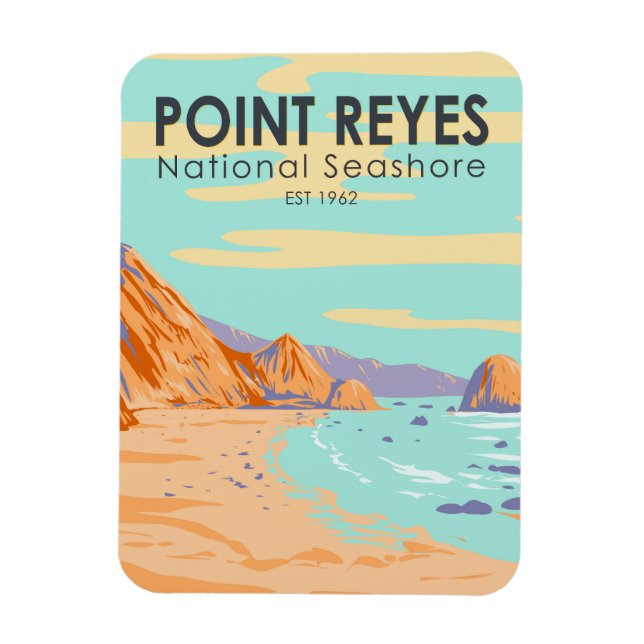 Point Reyes National Seashore Vintage Magnet (Vertical)