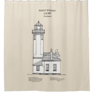 Point Wilson Lighthouse - Washington - SBD Shower Curtain
