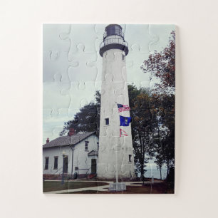 Pointe Aux Barques Lighthouse in Michigan  Jigsaw Puzzle