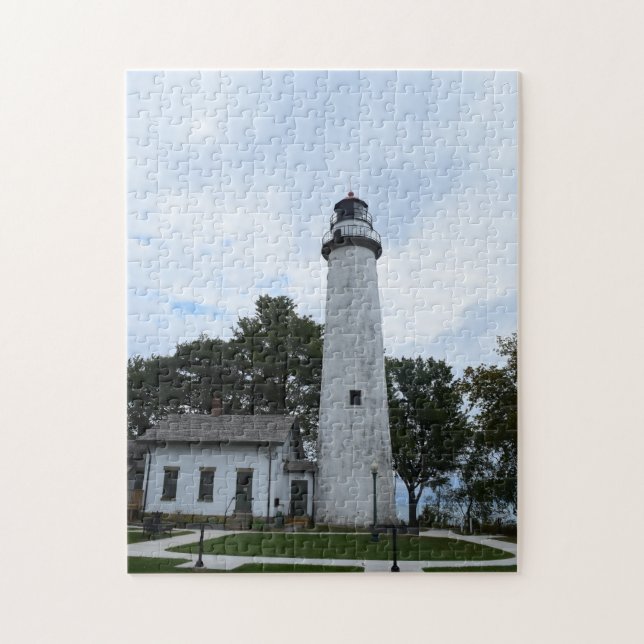 Pointe Aux Barques Lighthouse on a  Jigsaw Puzzle (Vertical)