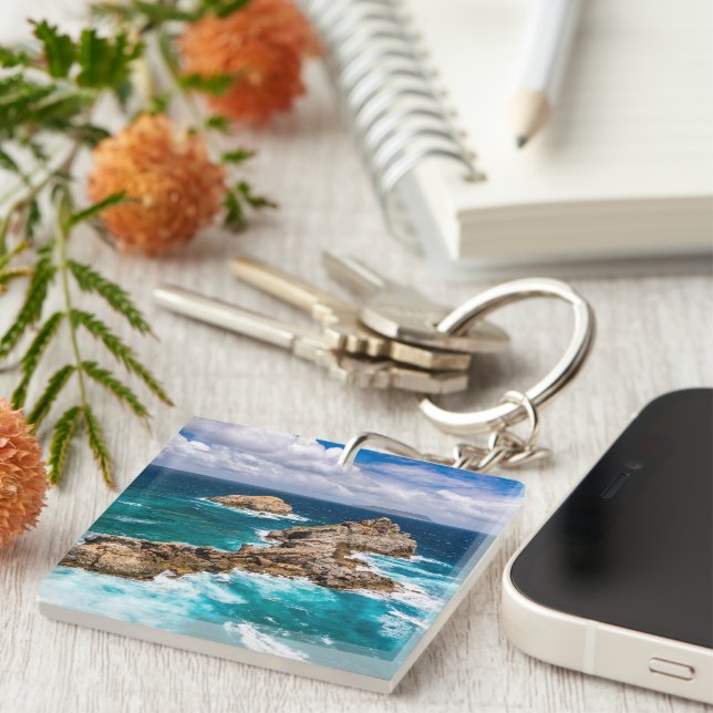 Pointe des Chateaux, Grande-Terre, Guadeloupe #2 Key Ring (Front Right)