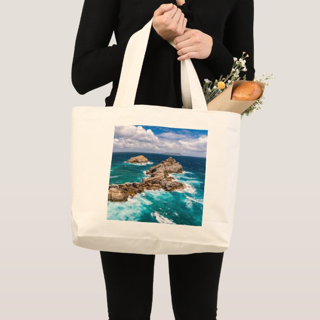 Pointe des Chateaux, Grande-Terre, Guadeloupe #2 Large Tote Bag (Front (Product))