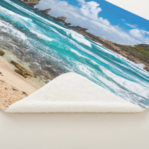 Pointe des Chateaux, Grande-Terre, Guadeloupe Sherpa Blanket