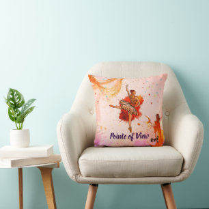 Pointe of View   Elegant Ballerina Art  Cushion