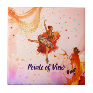 Pointe of View Vibrant Ballerina Art Tile