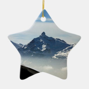 Pointe Percee Morzine France Holiday Card Poster P Ceramic Tree Decoration