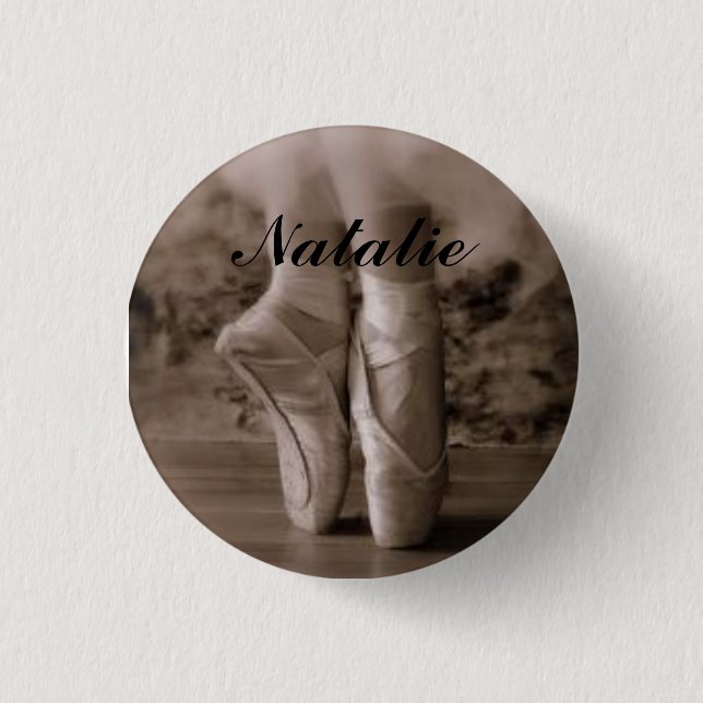 Pointe Shoe - Natalie 3 Cm Round Badge (Front)