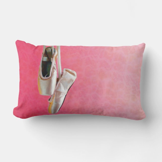 Pointe Shoes in Pink — Throw Pillow (Front)