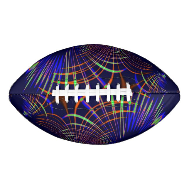 Pointed blue curves from coral to green color american football (Front)