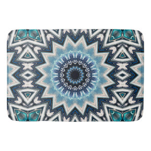 Pointed Blue Mandala Bath Mat