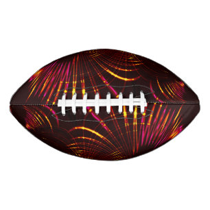 Pointed brownish curves from pink to fire colour american football