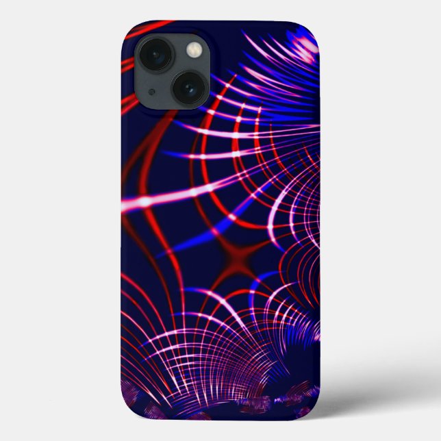 Pointed curves from blue to red and white. Lilac? Case-Mate iPhone Case (Back)