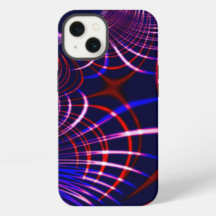 Pointed curves from blue to red and white. Lilac? iPhone 13 Case