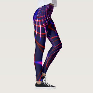 Pointed curves from blue to red and white. Lilac? Leggings