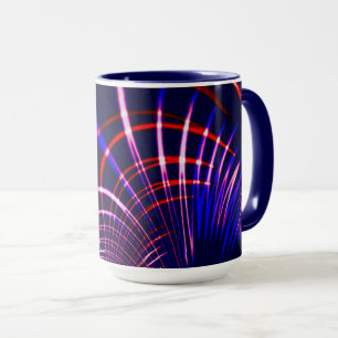 Pointed curves from blue to red and white. Lilac? Mug