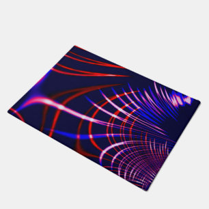 Pointed curves from blue to red, pink and white doormat