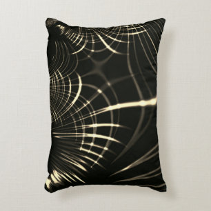 Pointed curves in khaki colour and dark background decorative cushion