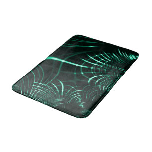 Pointed curves in mix of jungle green and neo mint bath mat