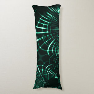Pointed curves in mix of jungle green and neo mint body cushion
