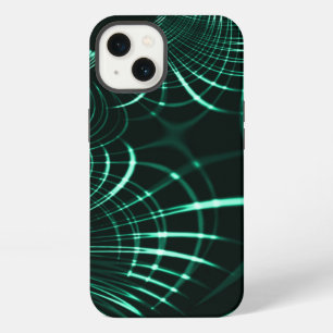 Pointed curves in mix of jungle green and neo mint iPhone 13 case