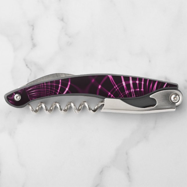 Pointed curves in pink colour and dark background corkscrew (Back)