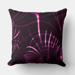 Pointed curves in pink colour and dark background cushion