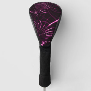 Pointed curves in pink colour and dark background golf head cover