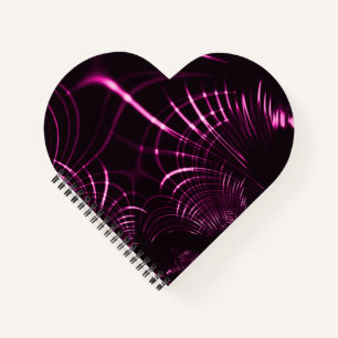 Pointed curves in pink colour and dark background notebook