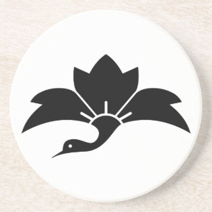 Pointed-leaf crane-shaped rhombic flower coaster