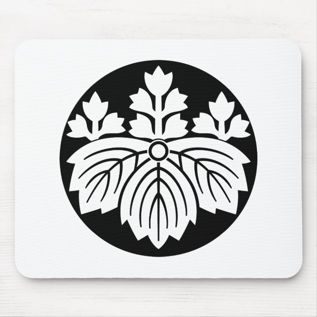 Pointed-leaf Paulownia with 53 blooms in rice cake Mouse Mat (Front)