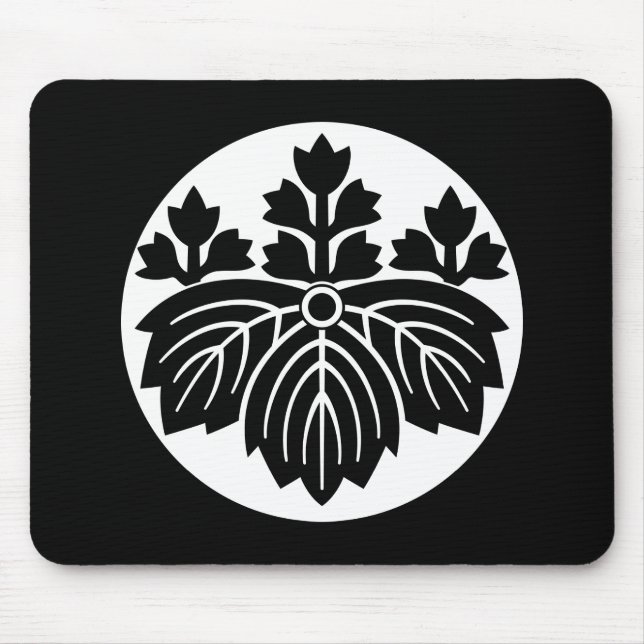 Pointed-leaf Paulownia with 53 blooms in rice cake Mouse Mat (Front)
