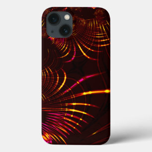 Pointed light brown curves from pink to fire color iPhone 13 case