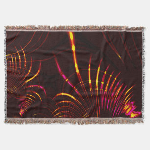 Pointed light brown curves from pink to fire colou throw blanket