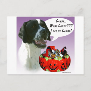 Pointer (blk) Halloween Candy Postcard