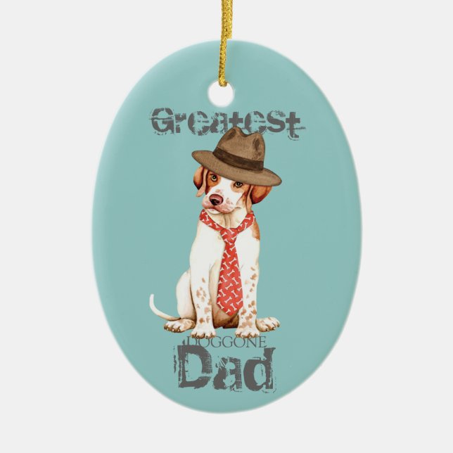 Pointer Dad Ceramic Ornament (Front)