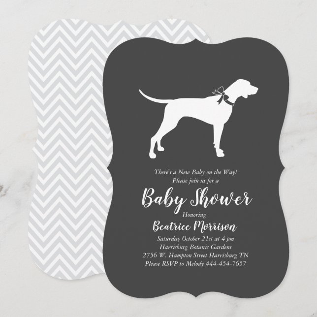 Pointer Dog Baby Shower Neutral Invitation (Front/Back)