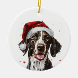 Pointer Dog Christmas Personalized Ceramic Tree Decoration
