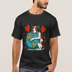 Pointer Dog Earth Day Hug Love Owner Hugging Plane T-Shirt