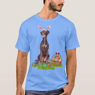 Pointer Dog Easter Egg Hunting Bunny Pointer Dog E T-Shirt