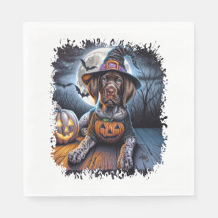 Pointer Dog Halloween Square Napkin