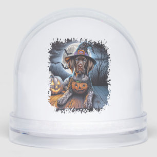 Pointer Dog Halloween Square Snowglobe