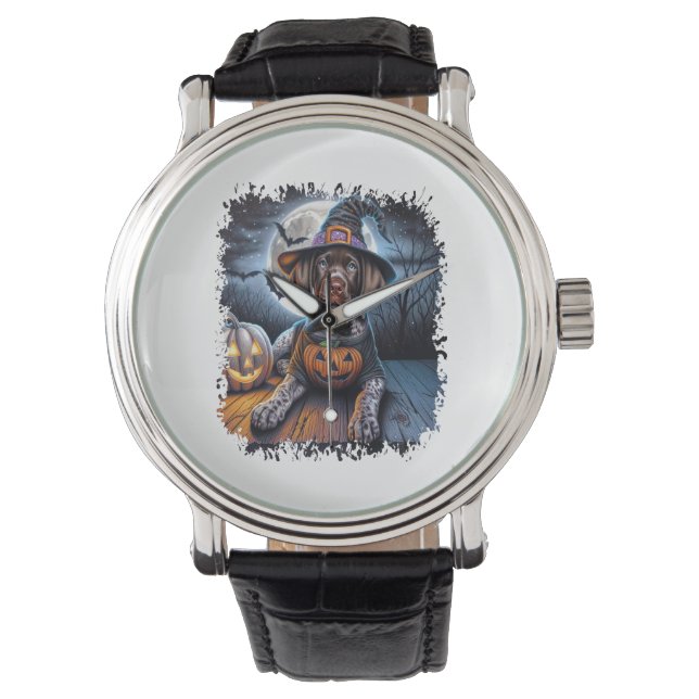Pointer Dog Halloween Square Watch (Front)