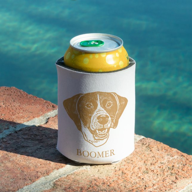 Pointer Dog Personalised Hand Drawing Can Cooler (In Situ Pool)